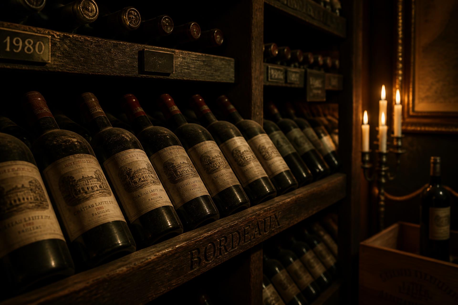 Historischer Weinkeller mit Bordeaux-Raritäten
